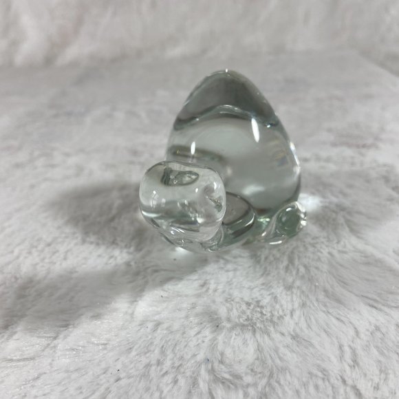 Vintage Art Glass Blown Glass paperweight Turtle clear - Picture 2 of 9